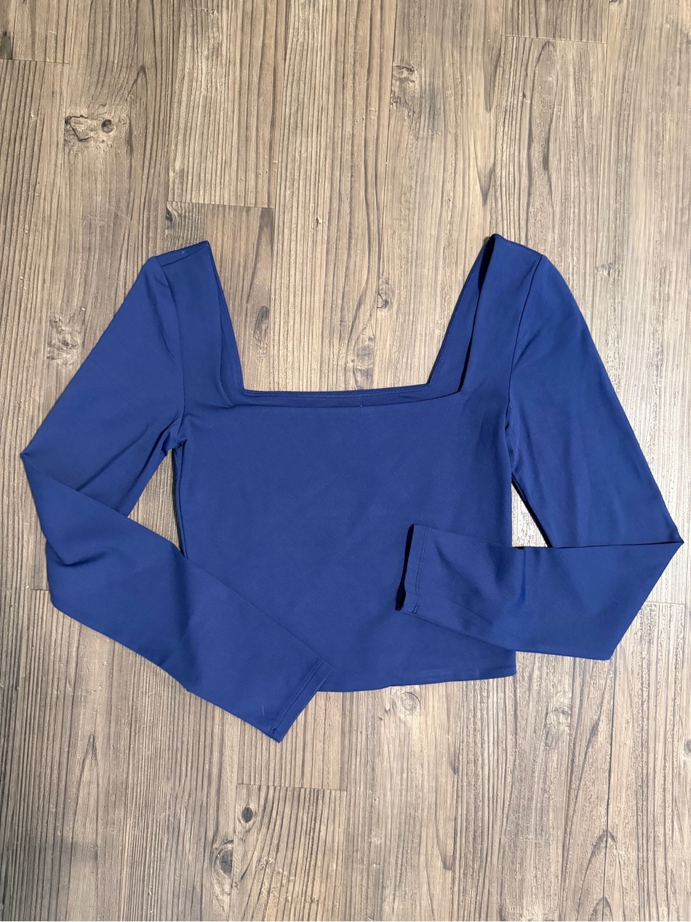 Aritzia Contour Square Neck Long Sleeve Top - Blue